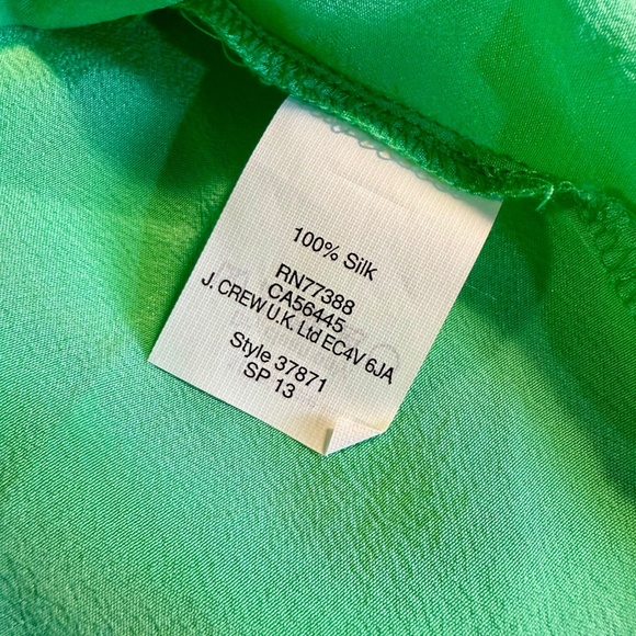 J. Crew ‘Blythe’ 100% Silk Button-Down Shirt w/ Breast Pockets in Seafoam Green - Picture 9 of 16